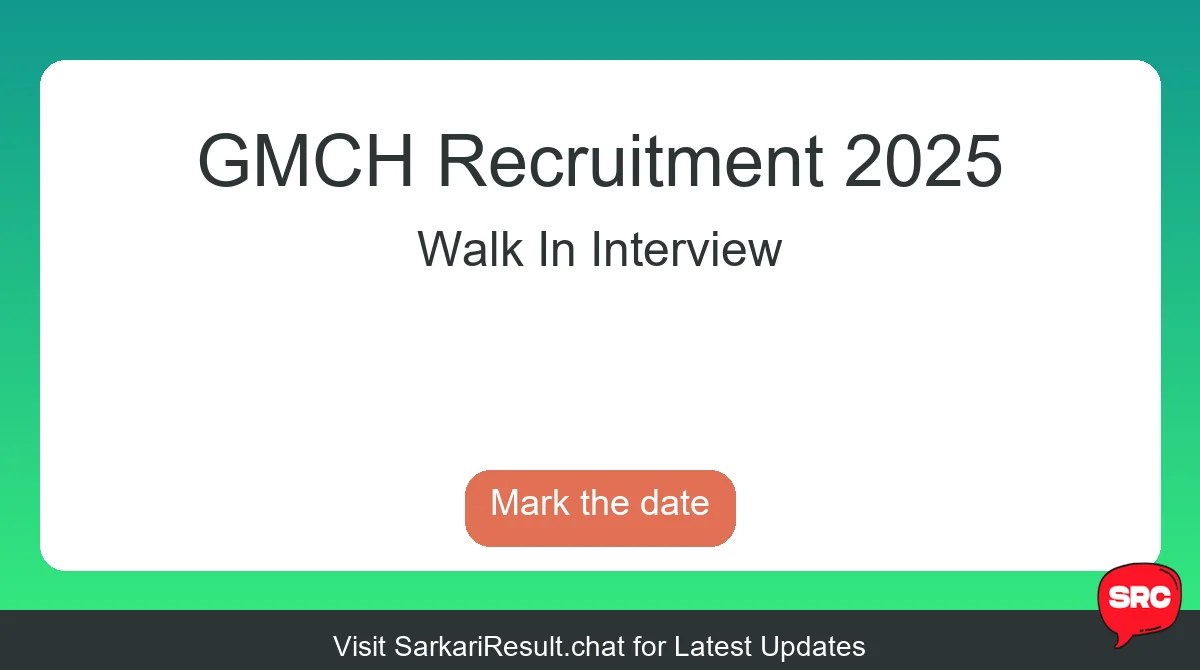 GMCH Recruitment 2025