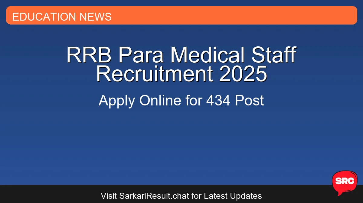 RRB Para Medical Staff Recruitment 2025 