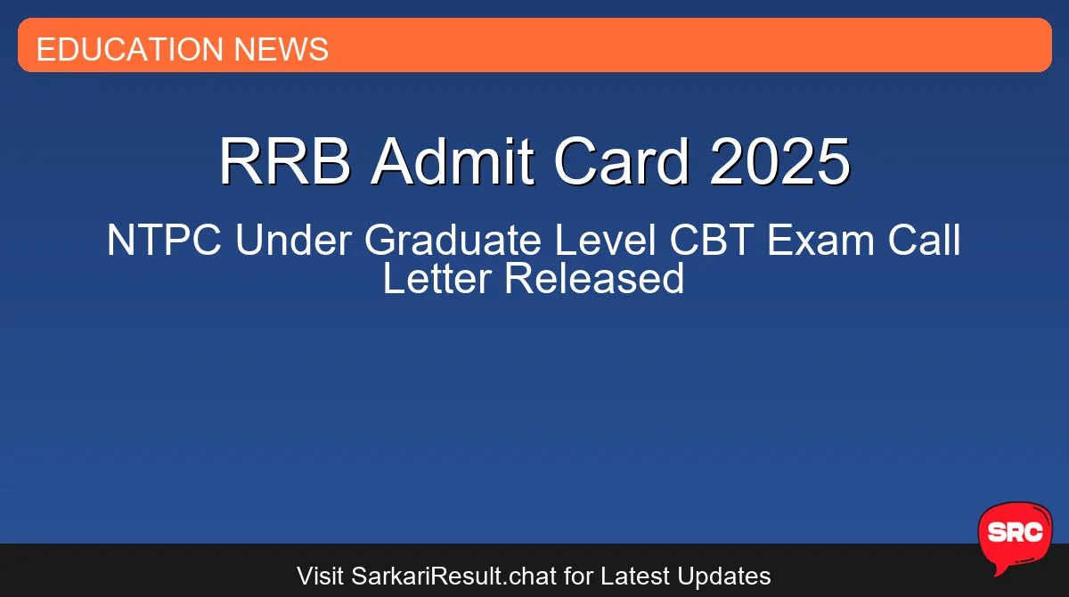RRB Admit Card 2025