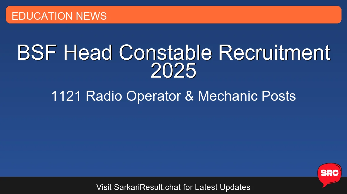 BSF Head Constable Recruitment 2025