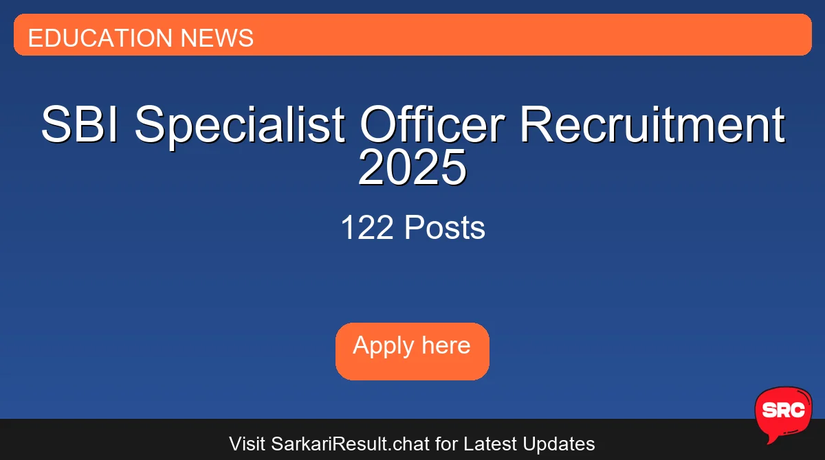 SBI Specialist Officer Recruitment 2025